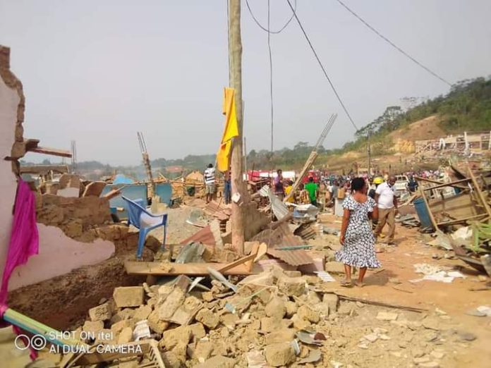 debris from the Begoso explosion