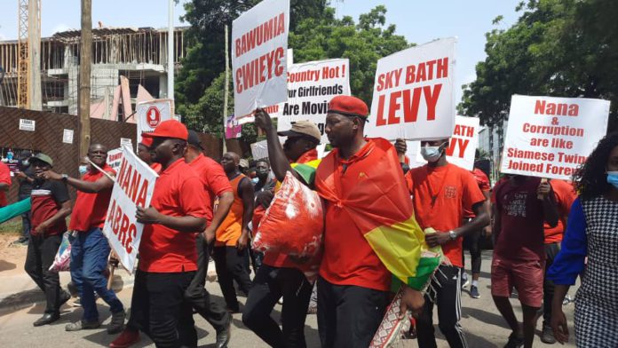Protestors against the E-levy