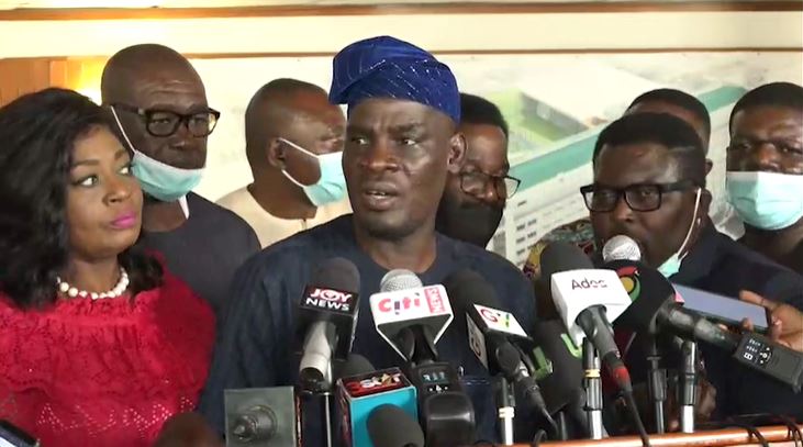 Haruna Iddrisu addressing the media