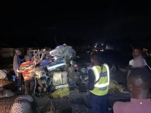 Police at the scene of the accident