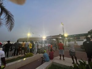 Fans outside the Baba Yara stadium to support Black Stars