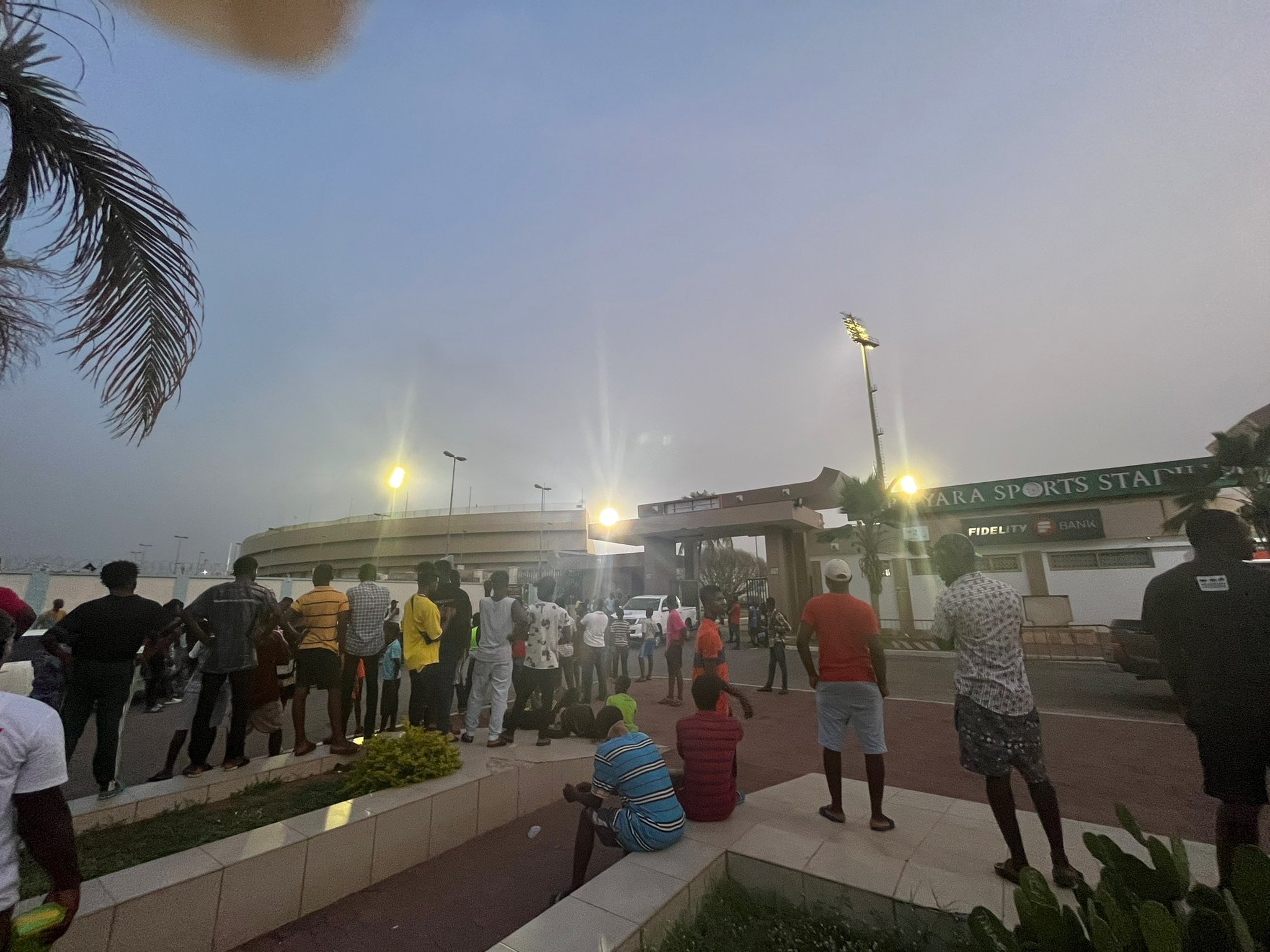 Fans outside the Baba Yara stadium to support Black Stars