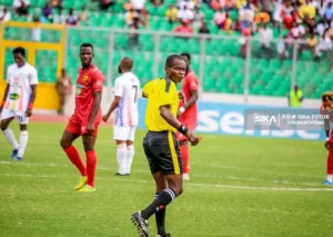 Referee Kenny Padi during the week 24 league clash between Kotoko and Hearts of Oak in Kumasi