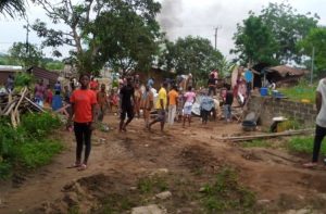 Residents at the demolished area