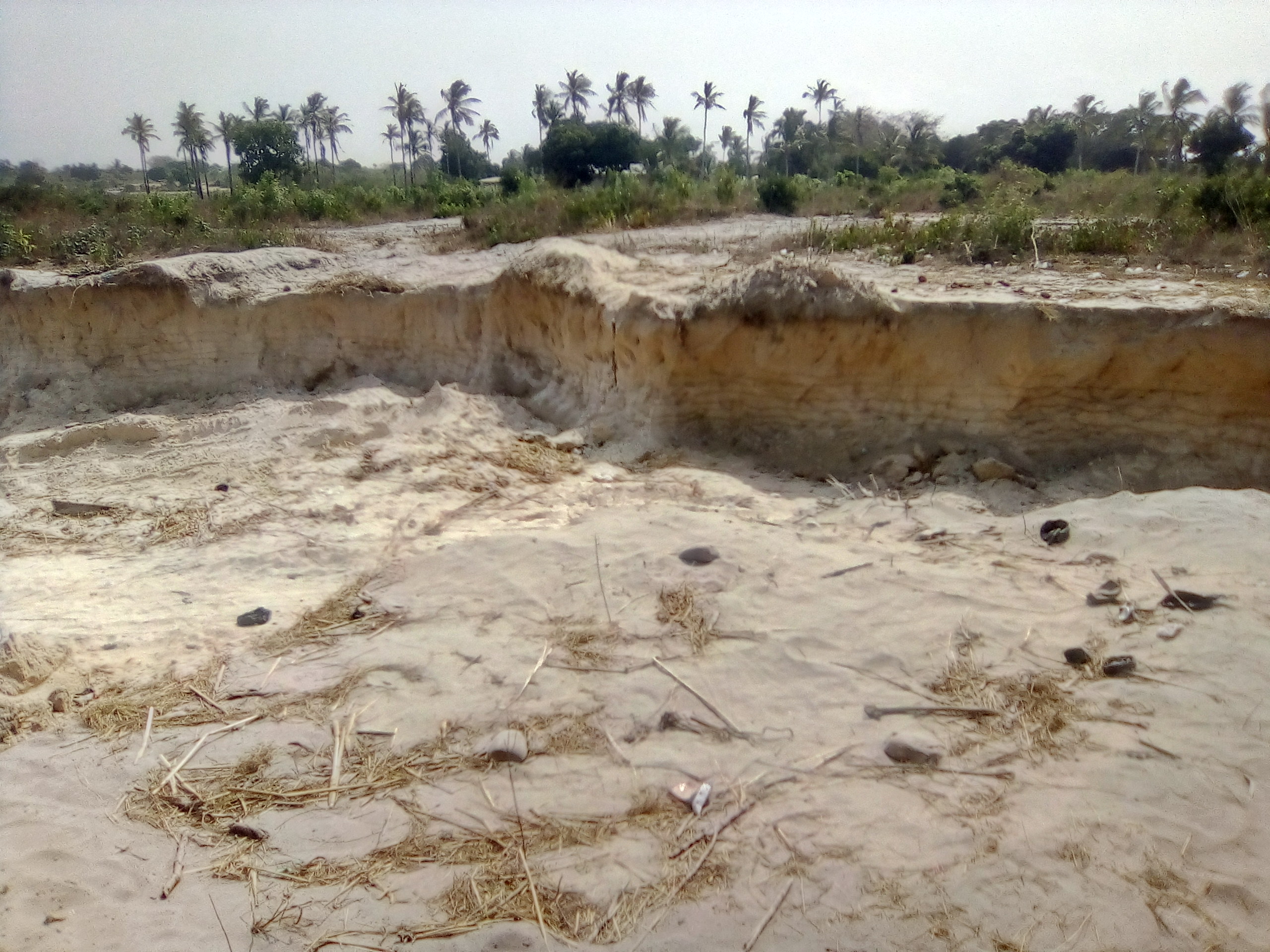 pit caused by sand winning activities