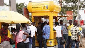 Customers at a Mobile Money joint