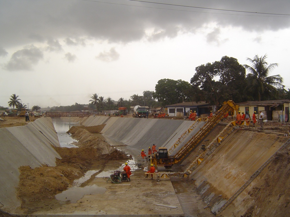 works ongoing at portions of the Odaw river drainage