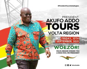poster of Akufo-Addo's tour of Volta Region
