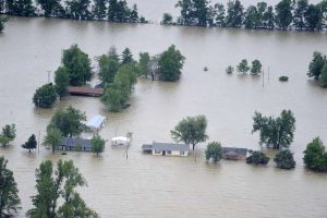 flooded area as a result of Bagre Dam spillage