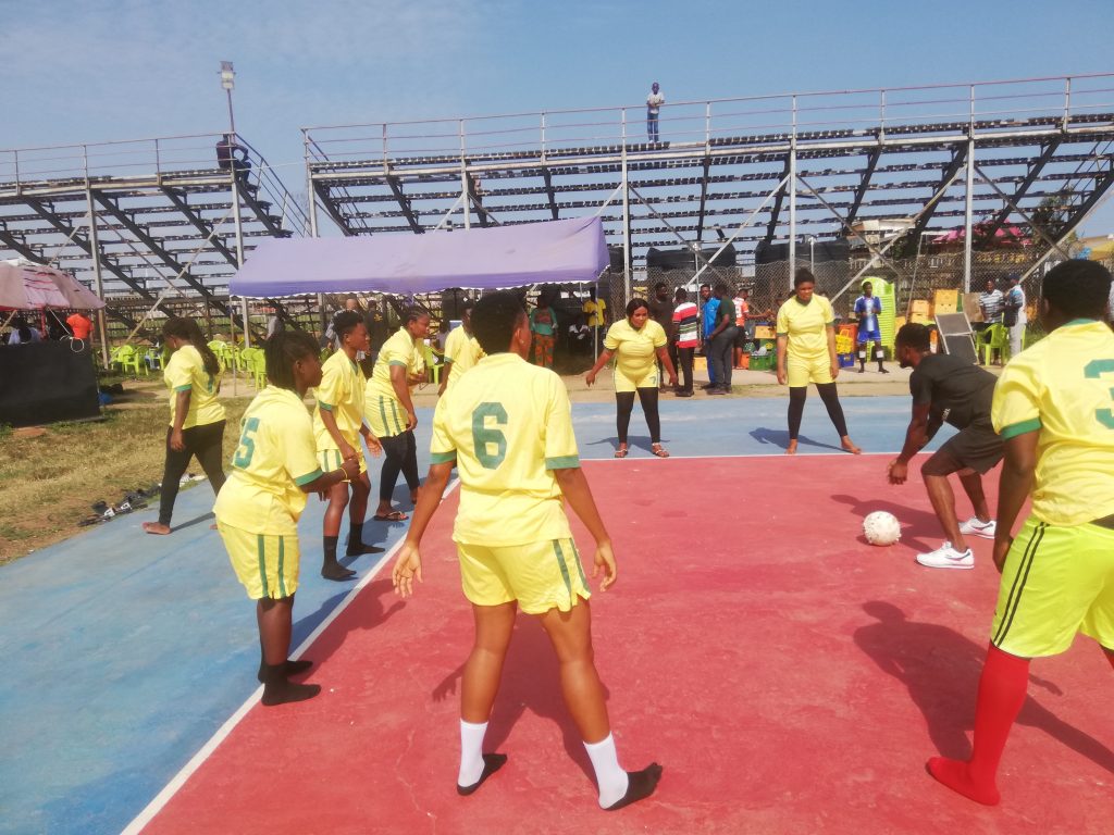 Women team of the Frafras warming up at the volleyball court