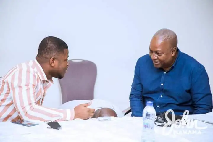 Sammy Gyamfi (left) with John Mahama