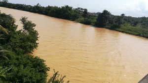 Polluted river Pra
