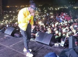 Stonebwoy performing live on stage