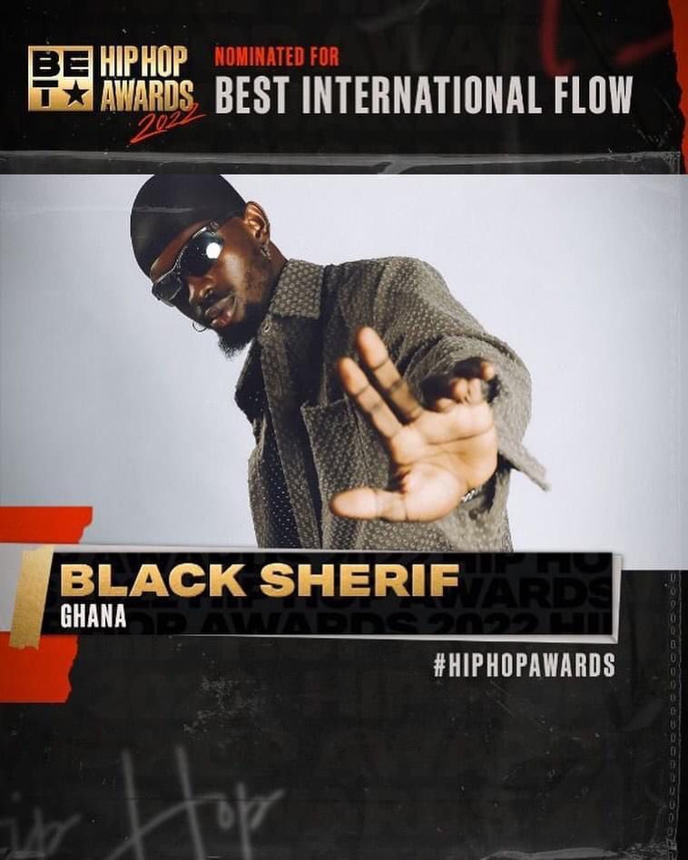 Black Sherif BET nomination flyer