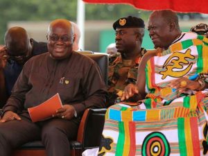 President Akufo-Addo in a chat with Asantehene