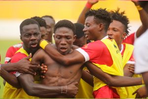 Kotoko players celebrating their winner against Samartex on November 6