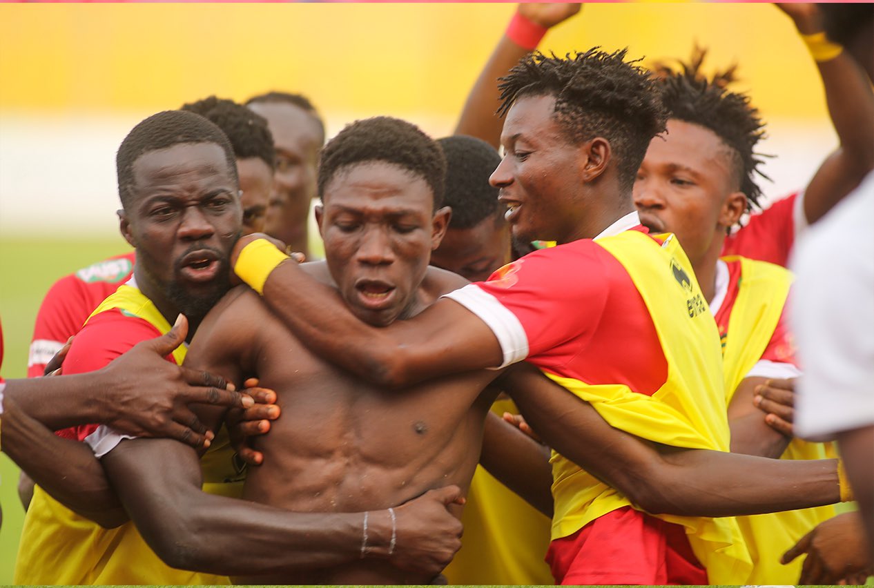 Kotoko players celebrating their winner against Samartex on November 6