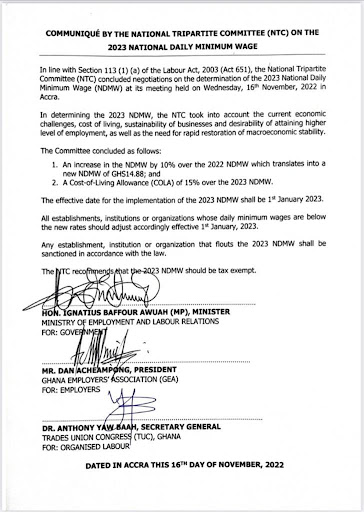 Ministry statement