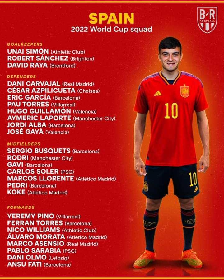 Spain world cup squad